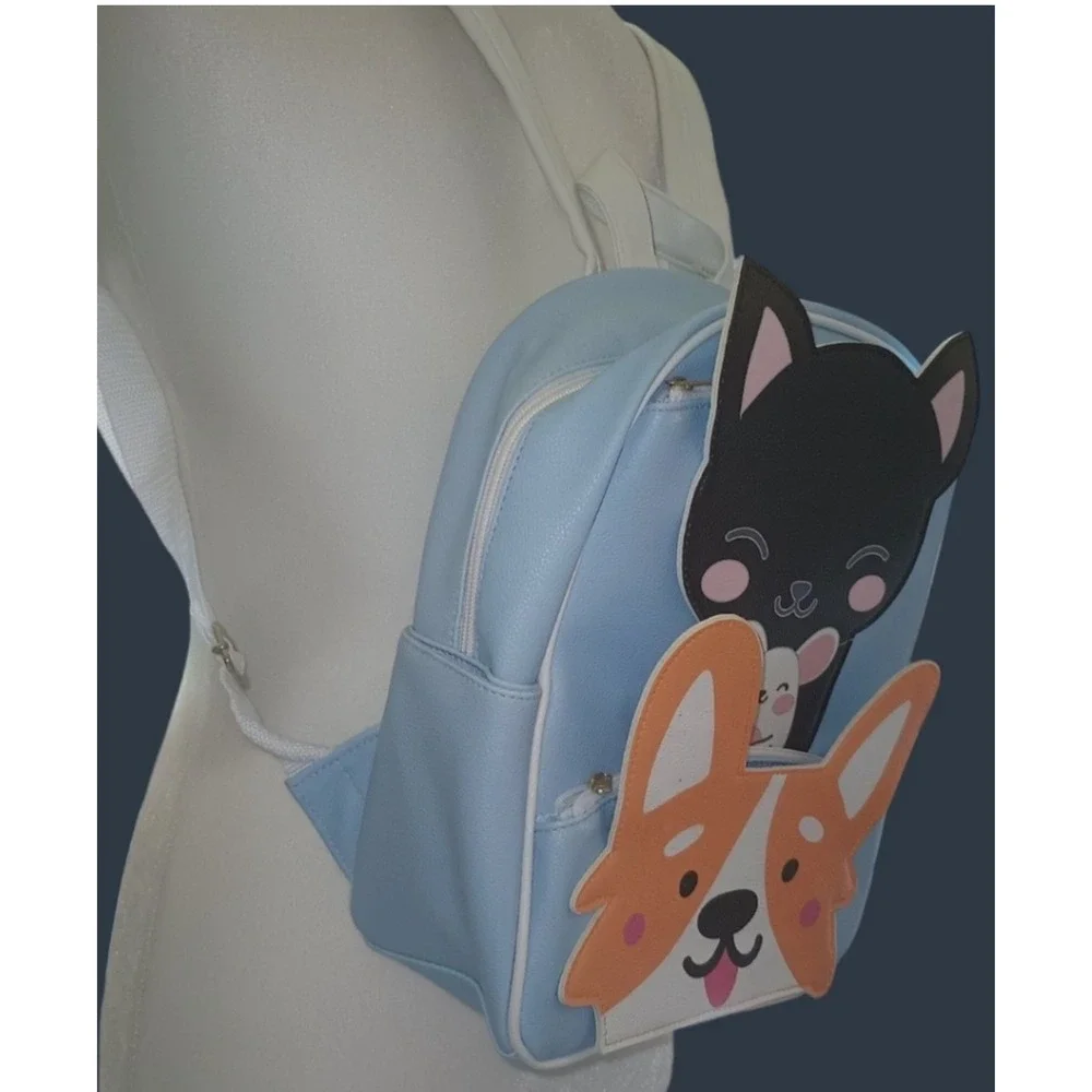 Furever‎ Friends Cat Dog Mouse Mini Backpack Blue Novelty Kawaii Adorable New
